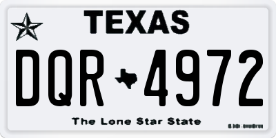 TX license plate DQR4972