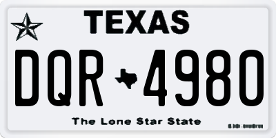 TX license plate DQR4980
