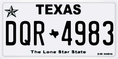 TX license plate DQR4983