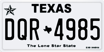 TX license plate DQR4985