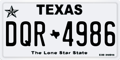 TX license plate DQR4986