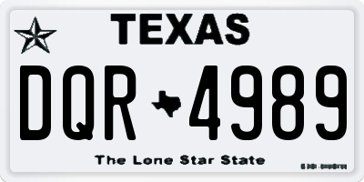 TX license plate DQR4989
