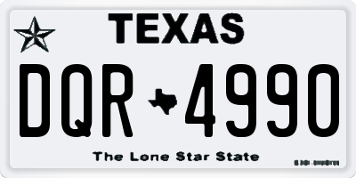 TX license plate DQR4990