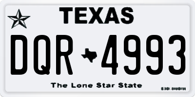 TX license plate DQR4993