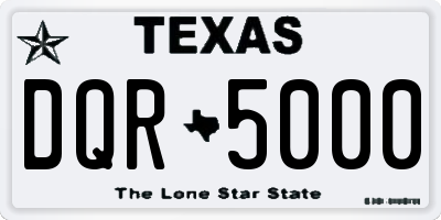 TX license plate DQR5000