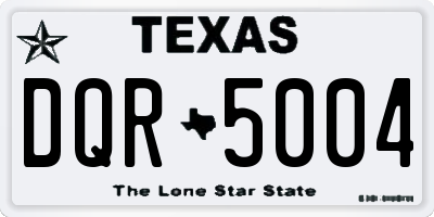 TX license plate DQR5004