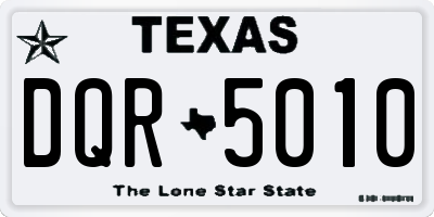 TX license plate DQR5010