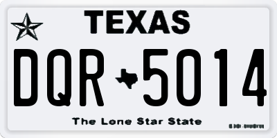 TX license plate DQR5014