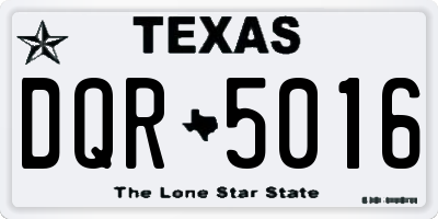 TX license plate DQR5016