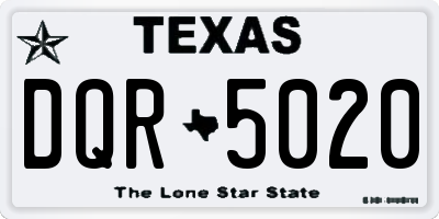 TX license plate DQR5020