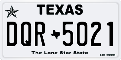 TX license plate DQR5021