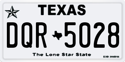 TX license plate DQR5028