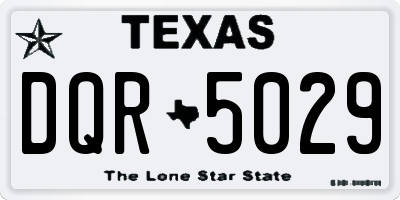 TX license plate DQR5029