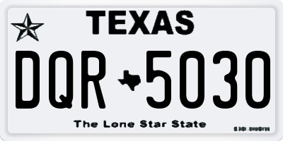 TX license plate DQR5030