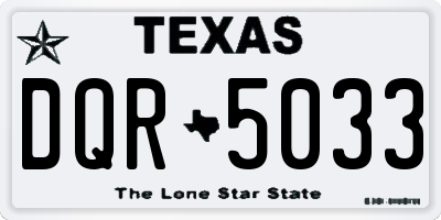 TX license plate DQR5033