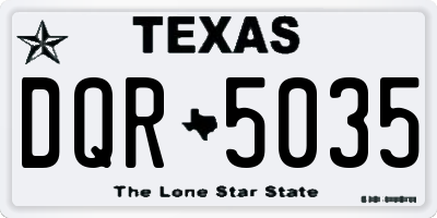 TX license plate DQR5035