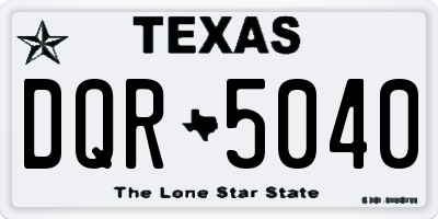 TX license plate DQR5040