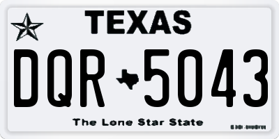 TX license plate DQR5043