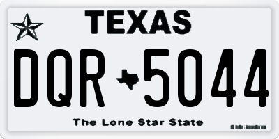 TX license plate DQR5044