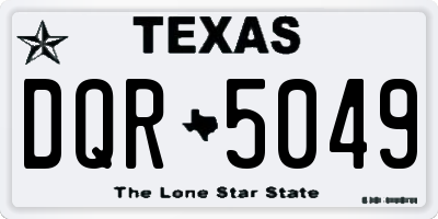 TX license plate DQR5049