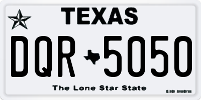 TX license plate DQR5050