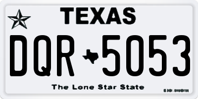 TX license plate DQR5053