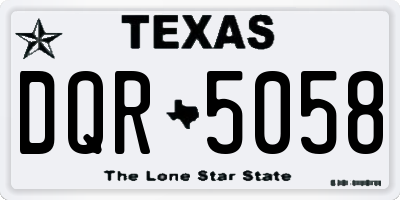 TX license plate DQR5058