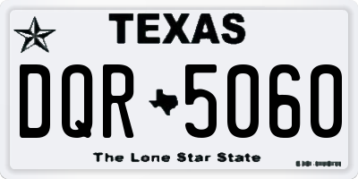 TX license plate DQR5060