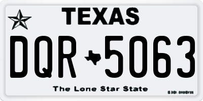 TX license plate DQR5063