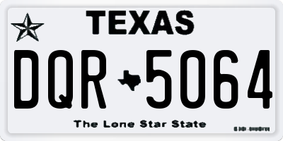 TX license plate DQR5064