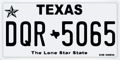 TX license plate DQR5065