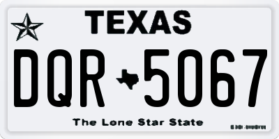 TX license plate DQR5067