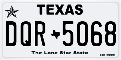 TX license plate DQR5068