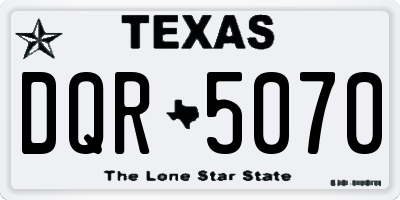 TX license plate DQR5070