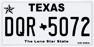 TX license plate DQR5072