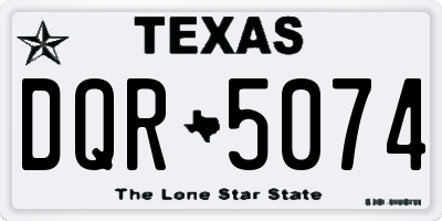 TX license plate DQR5074
