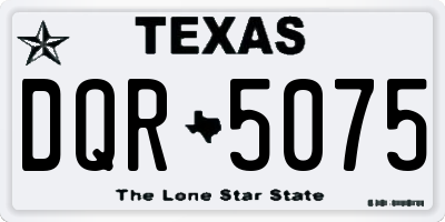 TX license plate DQR5075