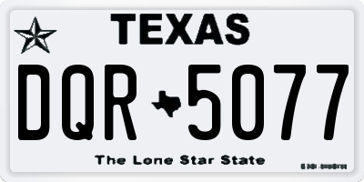 TX license plate DQR5077