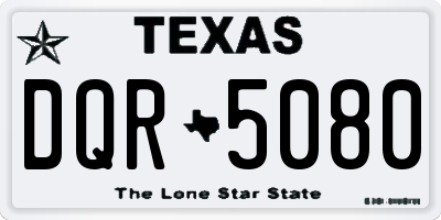 TX license plate DQR5080