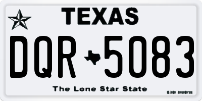 TX license plate DQR5083