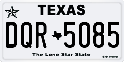TX license plate DQR5085