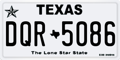 TX license plate DQR5086