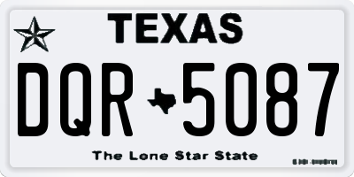TX license plate DQR5087