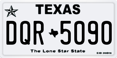 TX license plate DQR5090