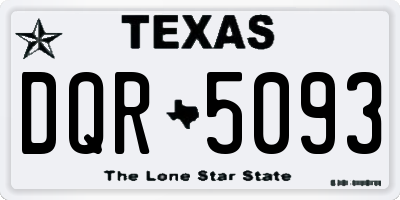 TX license plate DQR5093