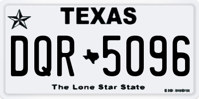 TX license plate DQR5096
