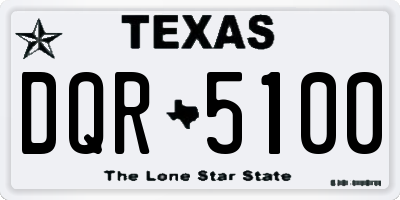 TX license plate DQR5100