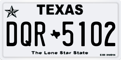TX license plate DQR5102