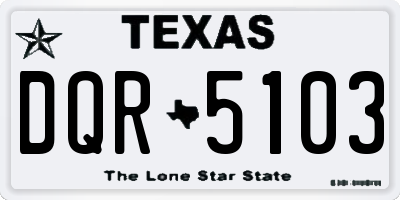 TX license plate DQR5103