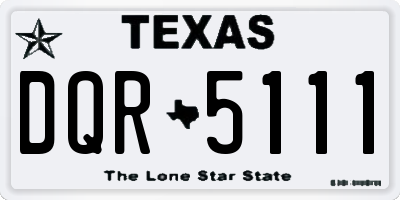 TX license plate DQR5111